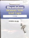 6 6.5mm Beadalon Silver Plate Memory Wire Cone Caps